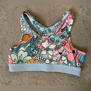 Adidas Aeroready Girls Floral Racerback Sports Bra Size Large Girls 14